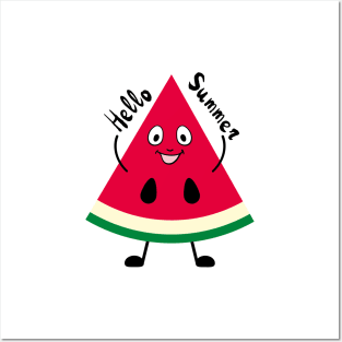 Summer watermelon says hello Posters and Art